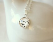 Banjo necklace.  Vintage sheet music necklace.  Tiny dainty necklace.  Gift for banjoist, banjo player, musician, music lover