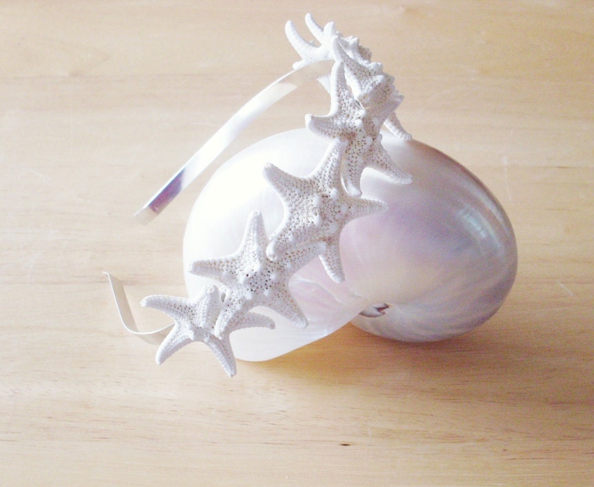 Custom Starfish Tiara Headband - Beach Bridal Hair Piece Beach Bridal Headpiece Beach Bridal Hair Accessories Beach Wedding Hair Accessories