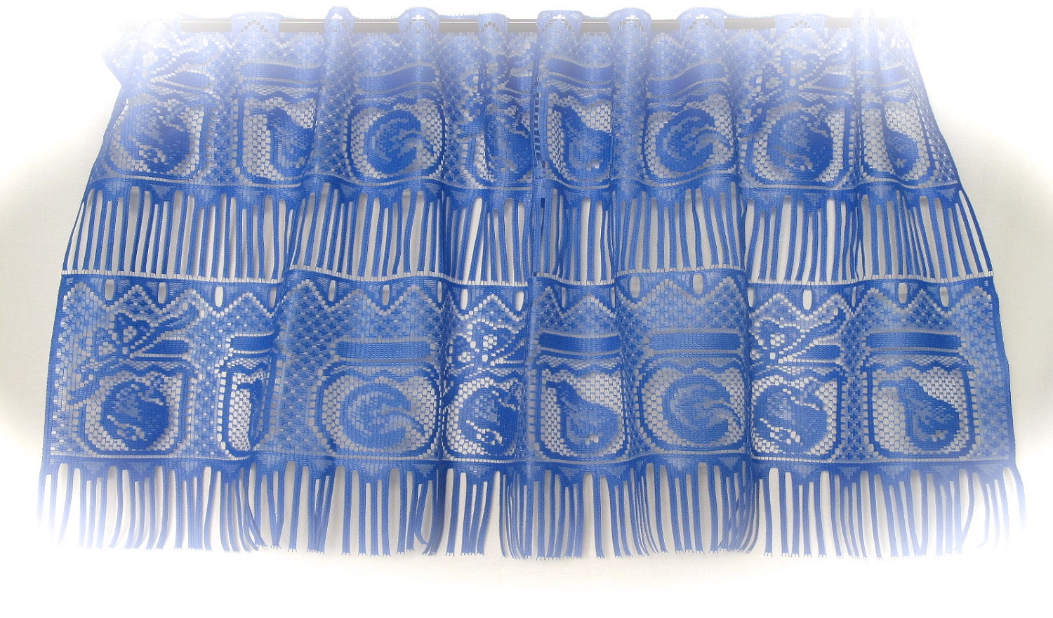 Blue Lace Valance, Cafe Curtain, Kitchen Valance, French Curtain