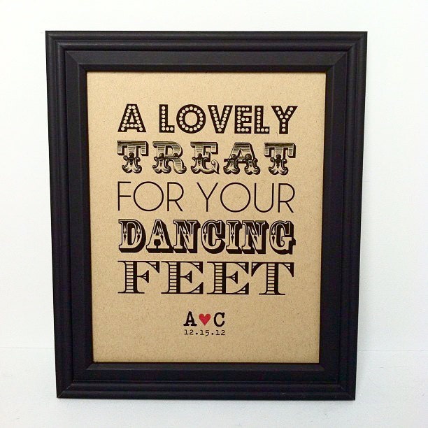 FLIP FLOP Wedding Basket Sign, A Lovely Treat for your Dancing Feet, Shoes, Rustic Sign, 8x10