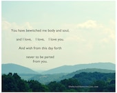 Jane Austen Quote, Love, Inspirational, Landscape Photography Print 8x10, Mr. Darcy, Pride and Prejudice