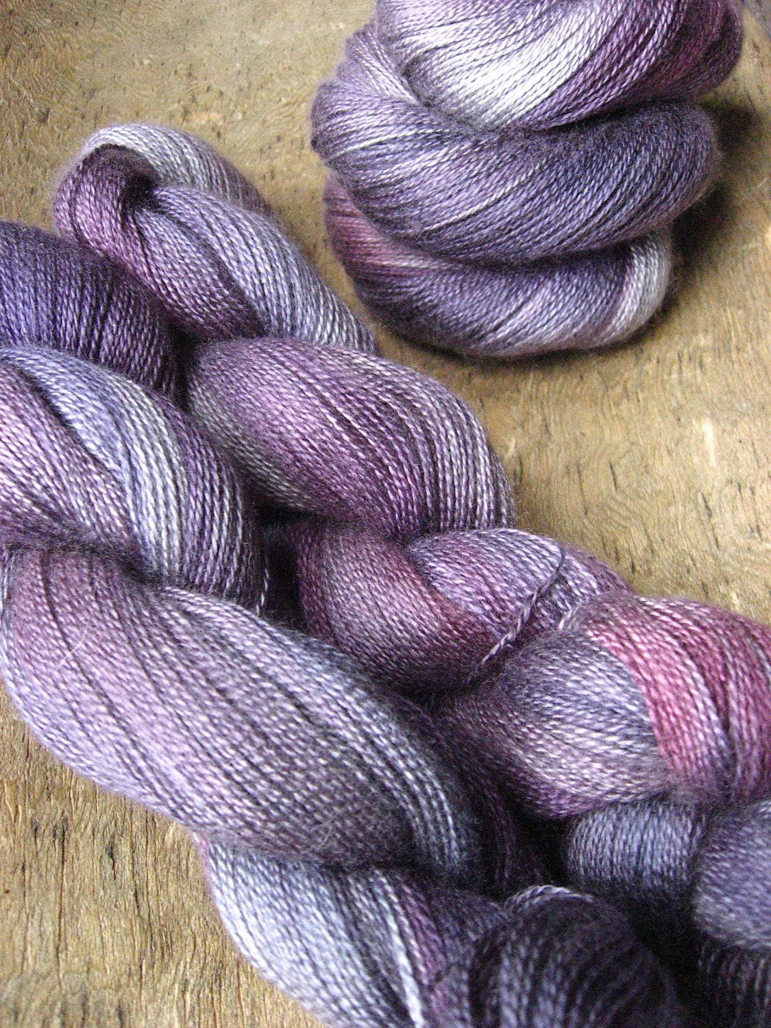 NEW Sweet Lilacs - 70 30 Silk Cashmere Hand Dyed Lace Yarn