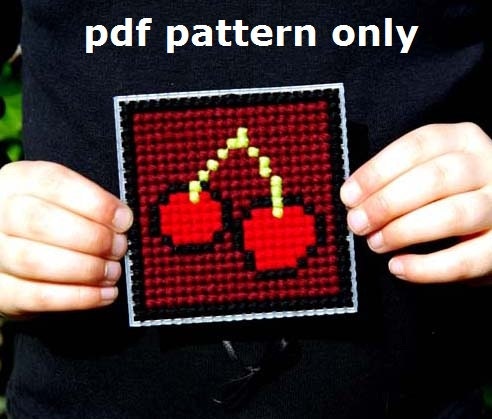 Kids Cross Stitch Cherries Pattern PDF