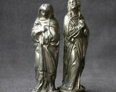 Pair of Saint figurines. Antique rescued religious pieces.