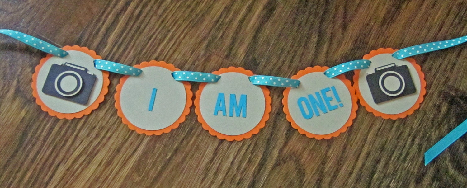 In a FLASH: Camera Theme First Birthday High Chair Banner. Photo Theme Banner. Picture theme banner. High Chair Decoration. Custom. Il_170x135