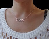 Infinity - Sterling Silver Double Infinity Necklace - Eternity Necklace, Simplicity, Forever Necklace, Love, Bridal Party, Sisters, Mom