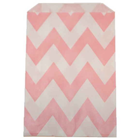 Chevron Light Pink Goodie Favor Treat Bags - Qty 12 Il_570xn