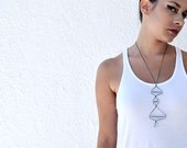 Geometric pendant- Geometric necklace- Triangles- abstract minimal industrial- ready to ship- under 25