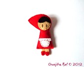 Little Red Riding Hood felt brooch