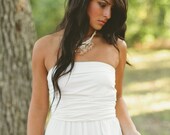 clear briolette and ivory necklace - bridal