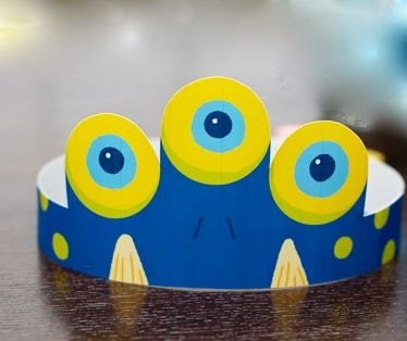 Monster Birthday Party Children's Party Crown (Royal Blue) a Monster Fest DIY Printable Collection by Spaceships and Laser Beams