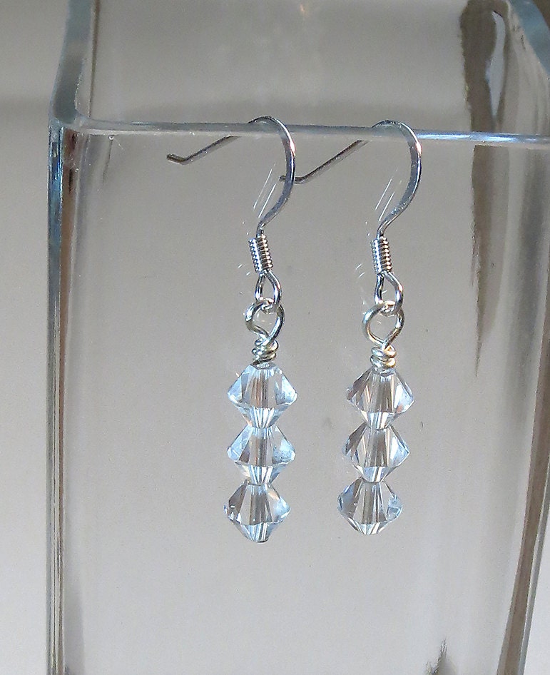 Earrings Swarovski Crystal Clear Dangle
