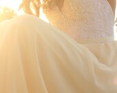 Wedding Dress- Beaded Sequins Strapless  Bustier Chiffon and Lace Bohemian- Lamia Gown