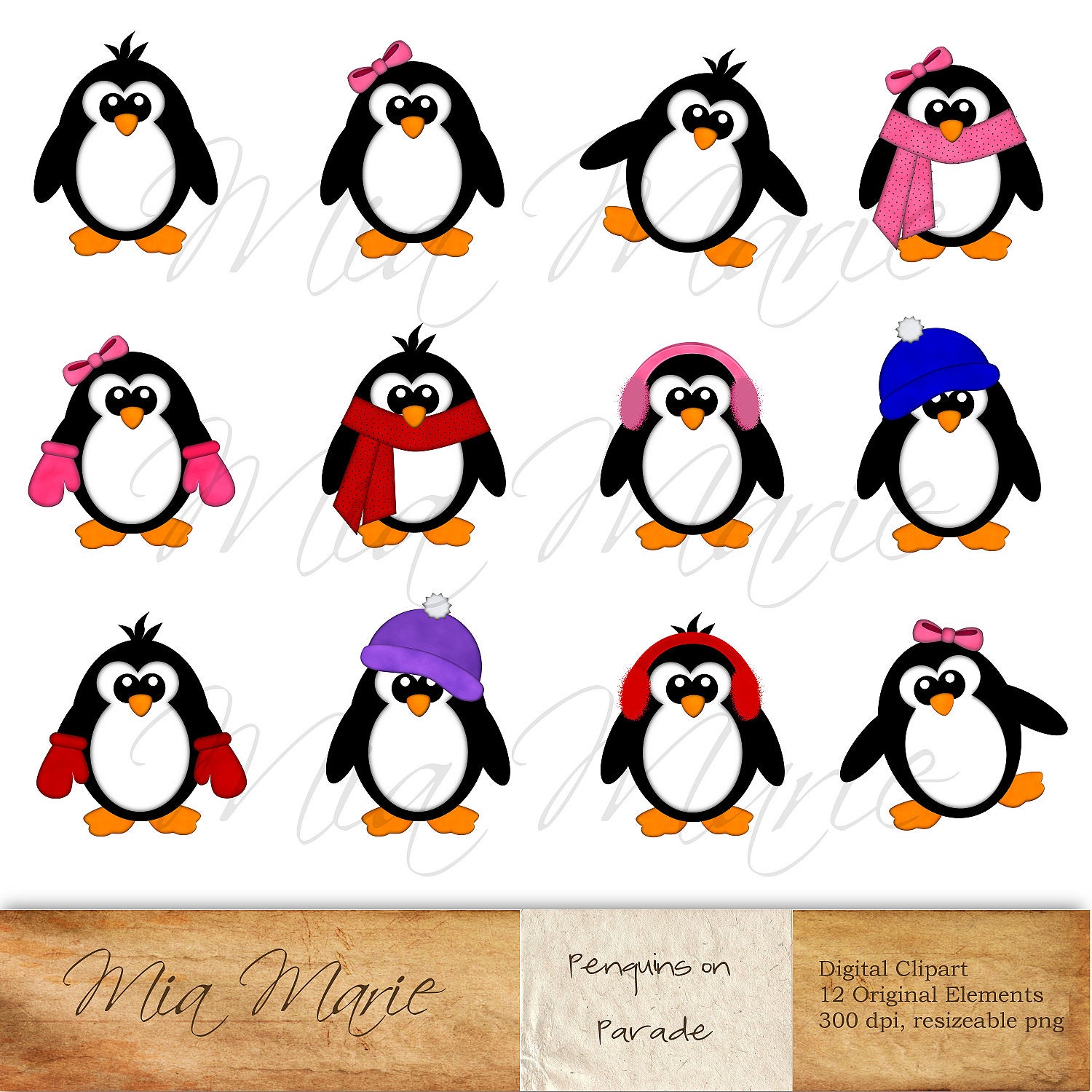 girl penguin clipart