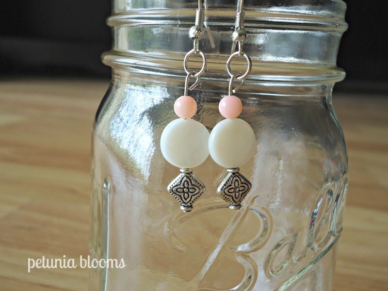 pretties for your ears // pale peach, creamy white & silver