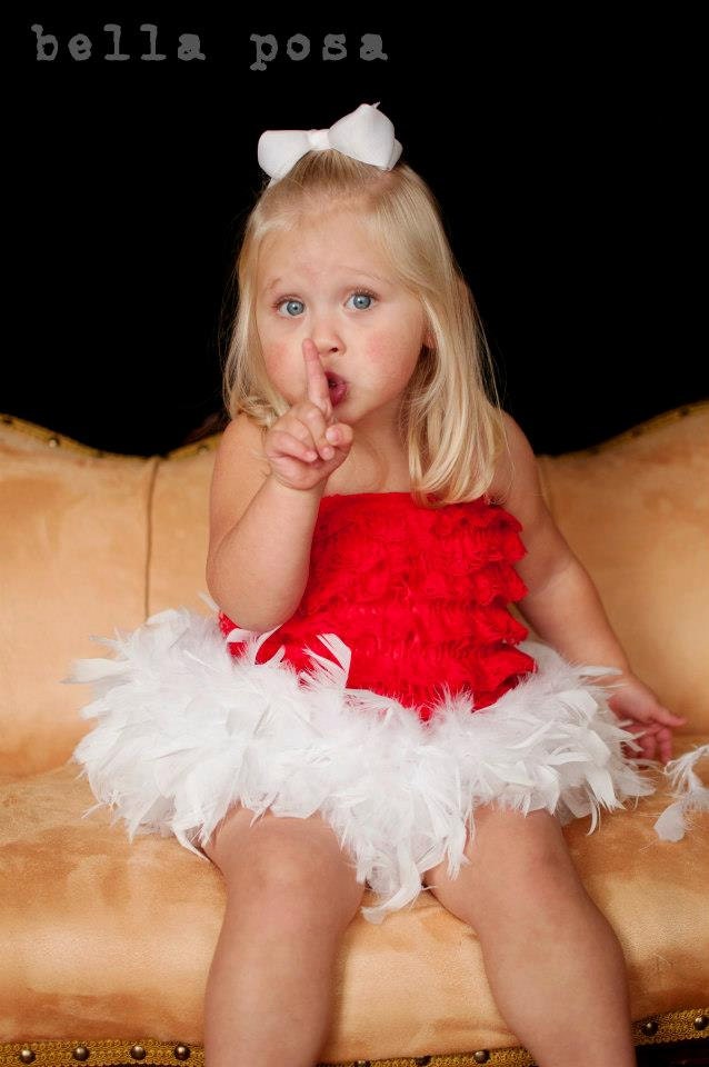 SALE-Ruffle My Feathers-Santa Baby-Christmas Dress-OOAK Couture Feather Dress (Size 2T-3T) Ready to Ship