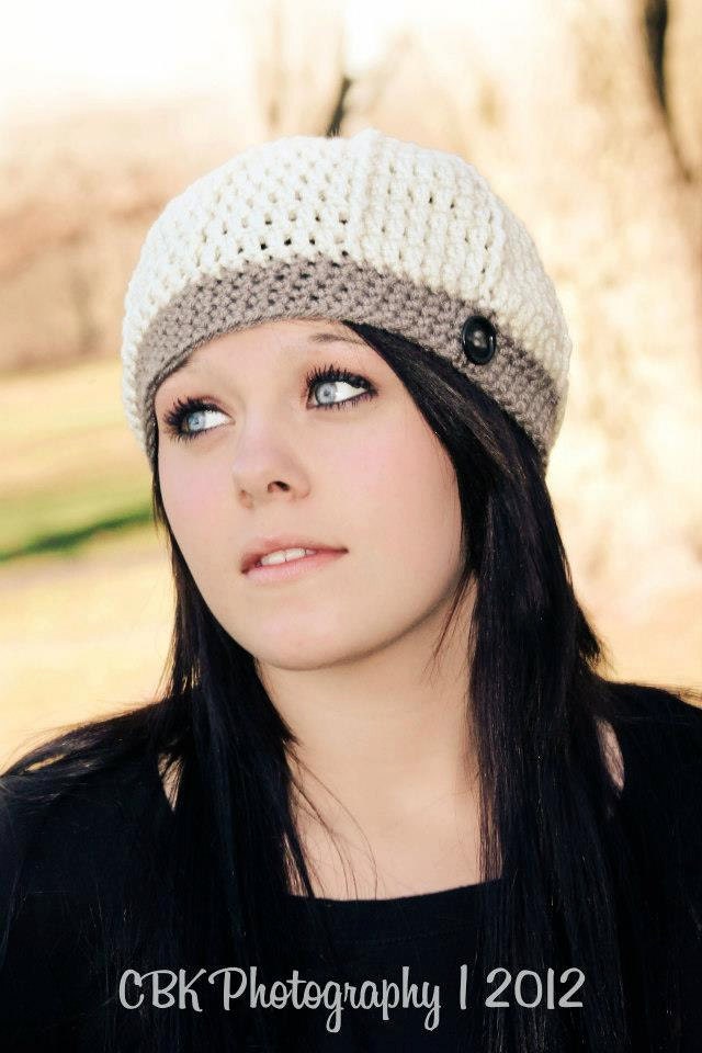 Crochet Beanie with Buttons, Button Tab Beanie, MADE TO ORDER, Teen/Adult Size