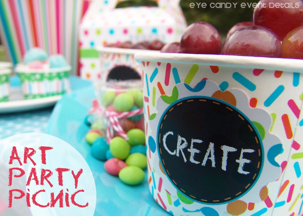 ART PARTY - Party Printables - CREATE Party Pack Collection - Printable Collection - Chalkboard