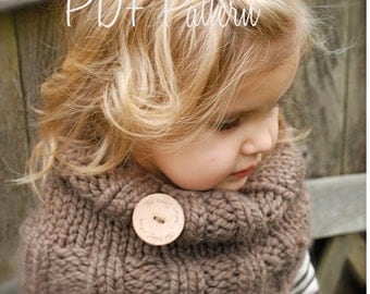 Knitting PATTERN-The Brooklynn Cowl (Child, and Adult sizes)