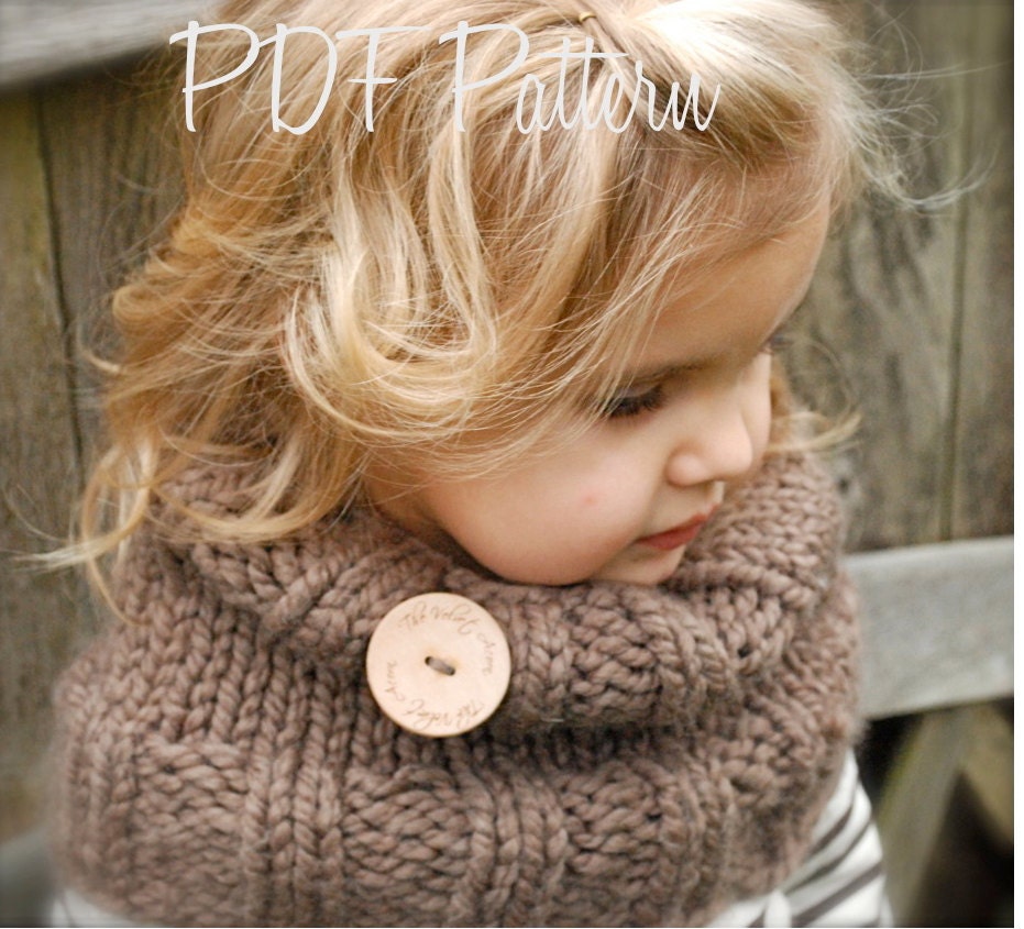 Knitting PATTERN-The Brooklynn Cowl (Child, and Adult sizes)