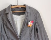 Wool felt cluster pin in cream, baby pink, salmon, pink flambe, harvest yellow and coral - Coral Float Brooch