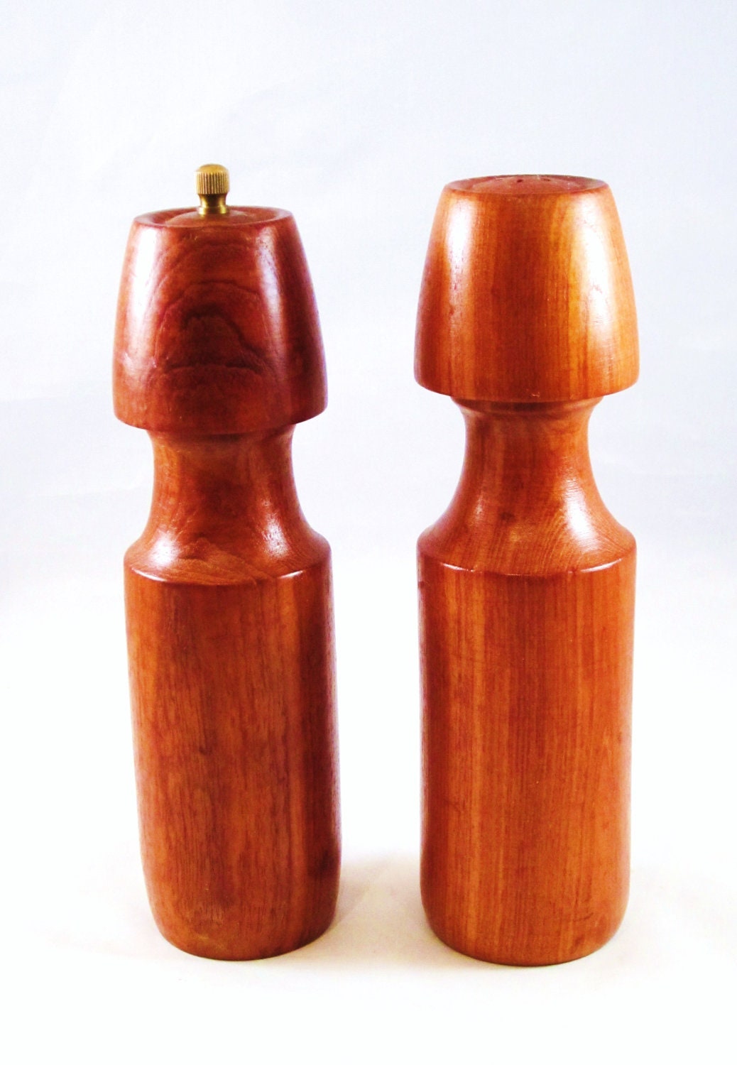Mid Century Pepper Mill Grinder Salt Shaker TEAK Wood