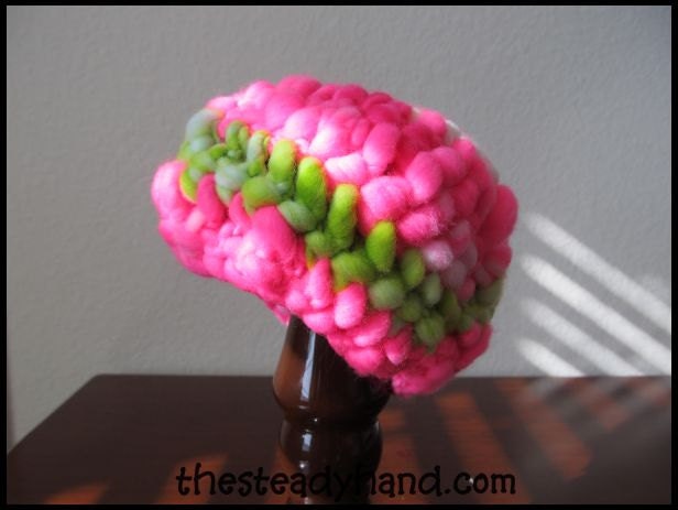 Hot Pink and Lime Green Newborn Hat Photo Prop (0 to 3 months) B87
