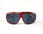 80s vintage sunglasses new old stock red aviator style with gold brow detail CATCH SOME RAYS