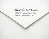 Wood Handle Return Address Stamp - Custom - Personalize for holidays, weddings, showers and more