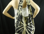 Black Tie Dye Bag Purse Sling Messenger Crossbody Buddha Hobo Hippie Celebrity Top Zip OAK VJ14