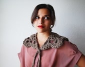 The Lacy Collar Scarf in Taupe Wool Blend - MADE TO ORDER