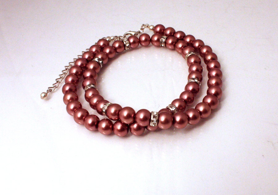 Pearl Necklace, Chocolate, Brown Pearl,Bridesmaid Necklace, Wedding Jewelry, Bridal