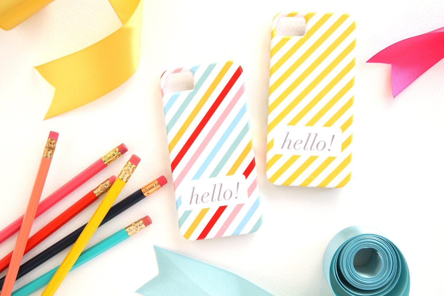 Custom iPhone 5 or 4 Case - Neapolitan Stripe Collection