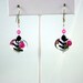 Black and Pink Zebra Heart Earrings for Sensitive Ears by Michelle