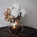 Cotton Boll Bouquet and Mercury Glass Vase - Home Decor - Christmas Decoration - Wedding Decoration - Anniversary Gift - Centerpiece