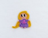 Instant Download - PDF Crochet Pattern - Baby Rapunzel Applique - Text instructions and SYMBOL CHART instructions