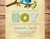 Owl Baby Shower Invitation, Baby Shower Invite, Boy, Girl, Whimsical, Blue, Pink, Baby shower Invite (Item 5059)