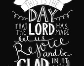 This Is The Day - Psalm 118:24 - Vintage Style Typography - 8x10 Illustrated Print by Mandipidy