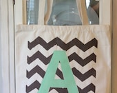 1 - "MODERN CHEVRON" Tote Bag  -Monogrammed Chevron Tote Bag, Bridesmaid Tote Bag , Wedding Tote ,Personalized by Modern Vintage Market