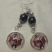 Resident Evil Zombie Image Dangle Earrings Silver