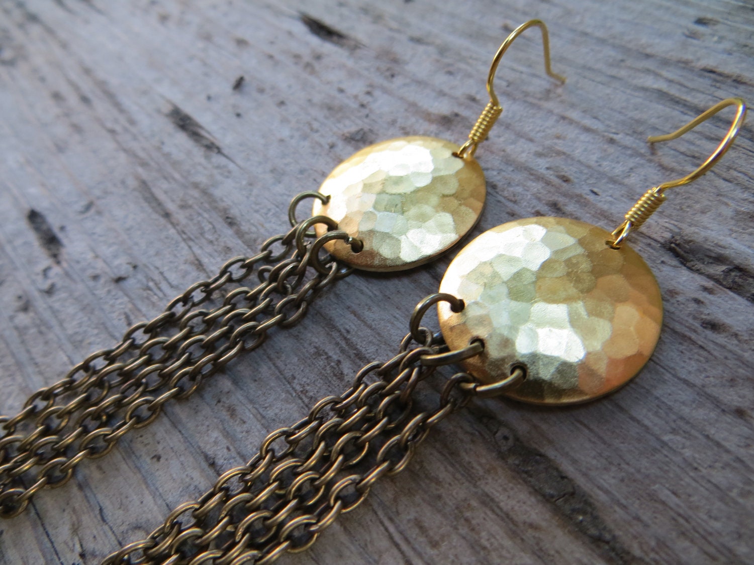 Elegant Hammer Bead Chain Earrings