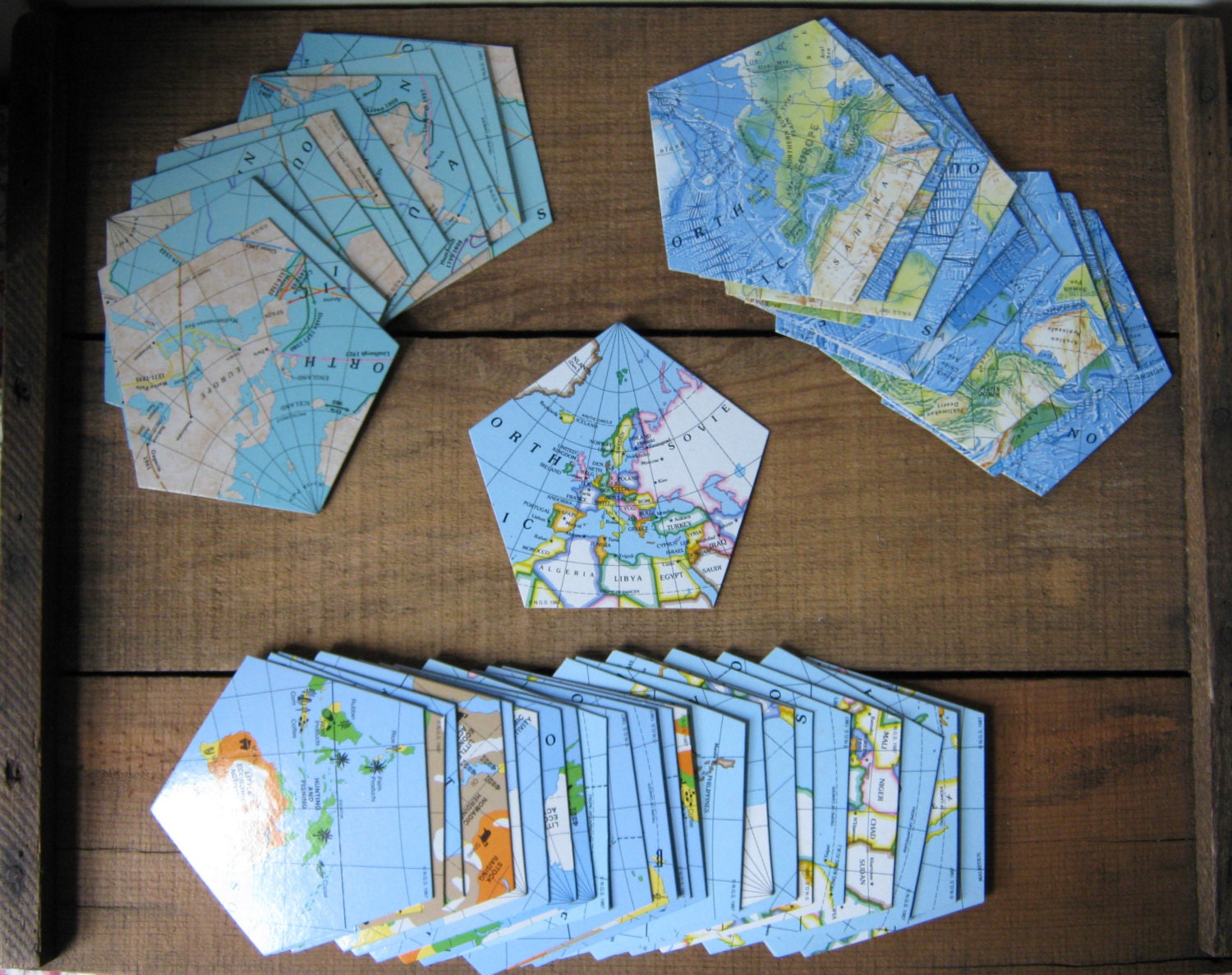 World Map Game Pieces, Cards