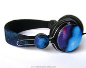 NEW Space Galaxy Nebula Cosmic  headphones earphones hand painted