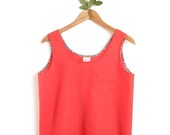MARCEL blouse (coral cotton tank top) - custom made to order