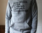 A Game of Thrones // Direwolves Eco-Fleece hoodie // hooded pullover sweatshirt // Grey Wind, Lady, Nymeria, Summer, Shaggydog, Ghost
