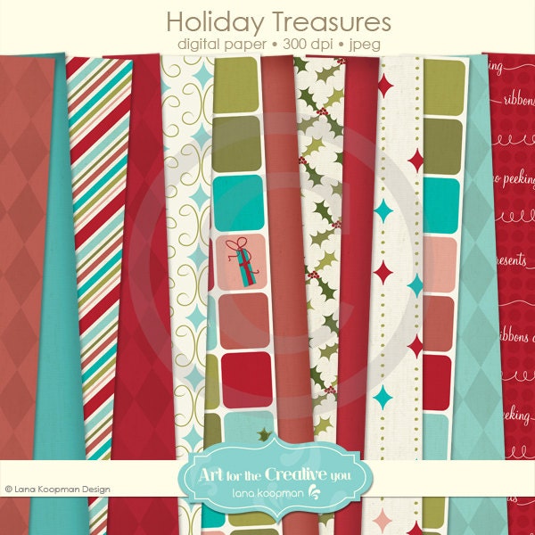 Holiday Treasures, Christmas Digital Scrapbooking Papers Il_170x135
