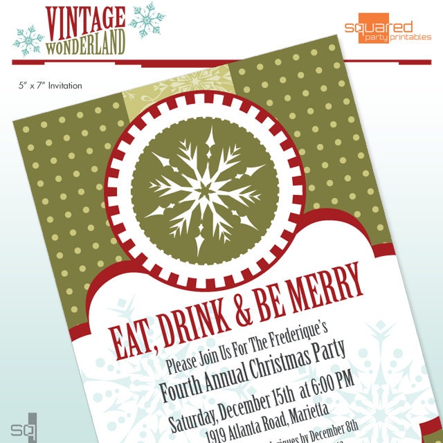 Christmas Holiday Party Invitation - DIY Printable - Print it Yourself Il_170x135
