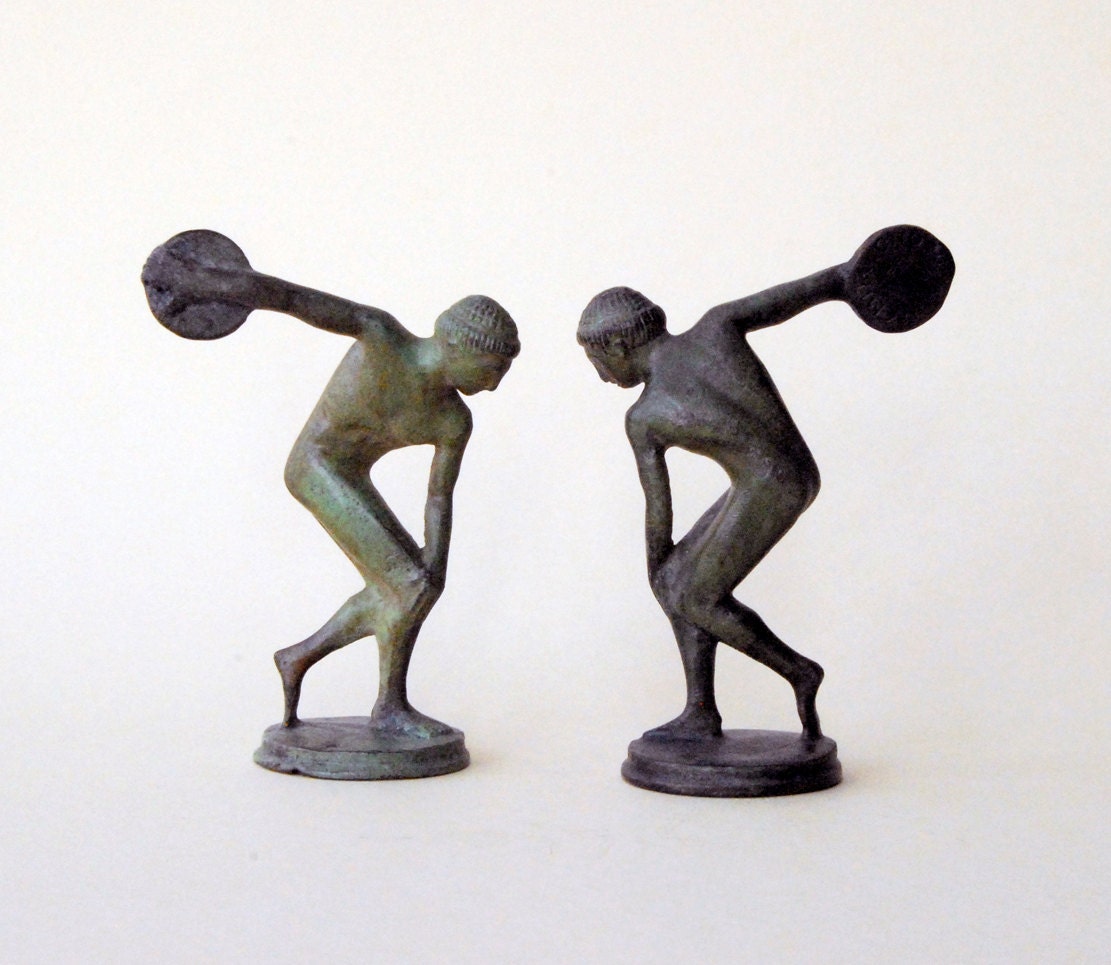 Bronze Discus Thrower - Greek Discobolus Statue - Small