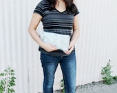Woven Zippered Clutch with Braided Wristlet (Geometric Design, by Nang)