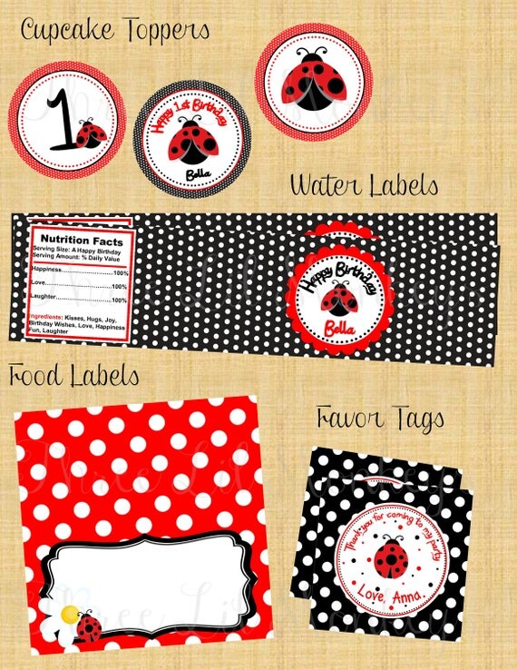 Ladybug Party Package -Printable Il_570xn